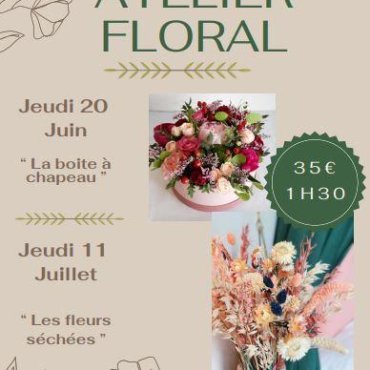+ de détails atelier floral 20 juin et 11 juillet